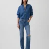 Jeans slim a vita bassa in stile anni '90