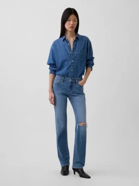 Jeans slim a vita bassa in stile anni '90