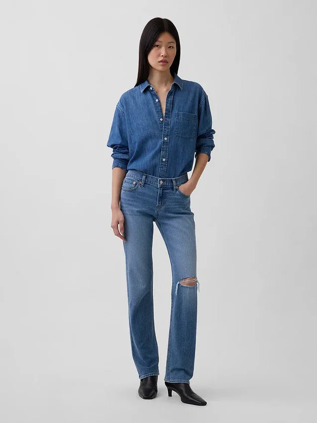 Jeans slim a vita bassa in stile anni '90