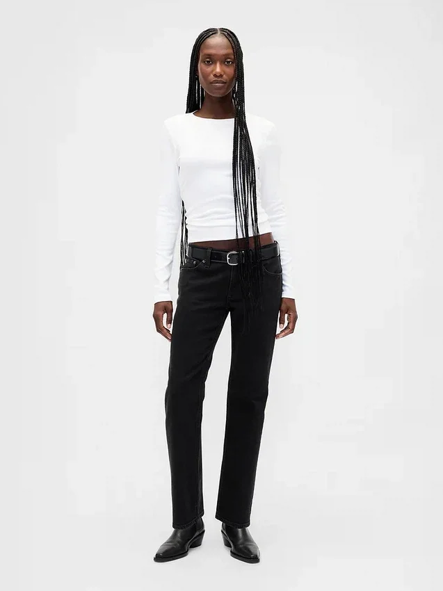 Jeans slim a vita bassa in stile anni '90