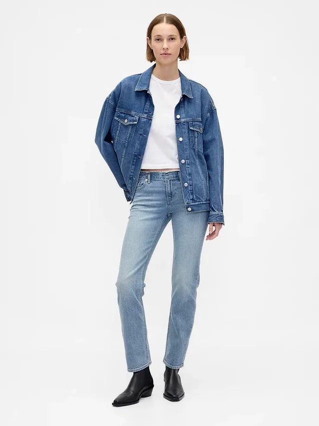 Jeans slim a vita bassa in stile anni '90