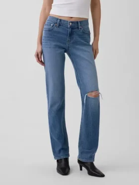 Jeans slim a vita bassa in stile anni ’90