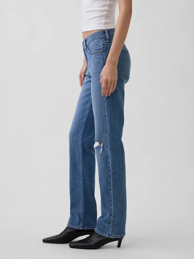 Jeans slim a vita bassa in stile anni '90