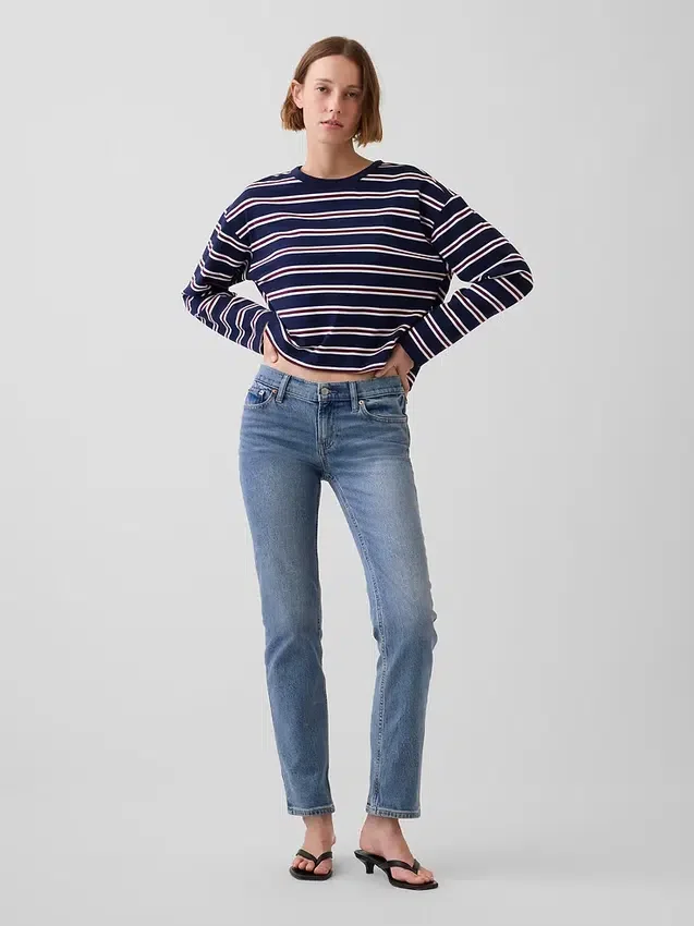 Jeans slim a vita bassa in stile anni '90
