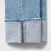 Jeans slim dritti a vita alta con risvolto in stile anni '90