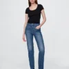 Jeans slim dritti a vita alta in stile western anni ’90