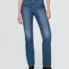 Jeans slim dritti a vita alta in stile western anni ’90