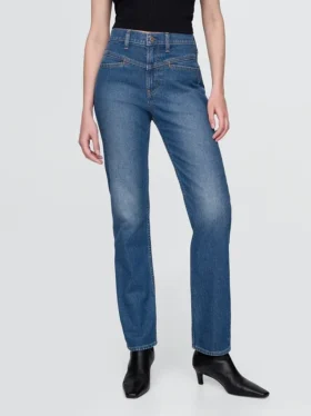 Jeans slim dritti a vita alta in stile western anni ’90