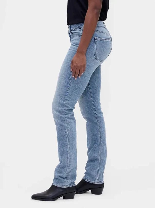 Jeans slim dritti a vita bassa in stile anni '90 per forme sinuose
