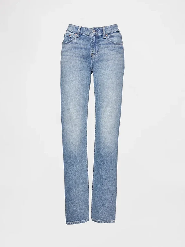 Jeans slim dritti a vita bassa in stile anni '90 per forme sinuose