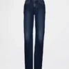 Jeans slim dritti a vita bassa in stile anni '90 per forme sinuose