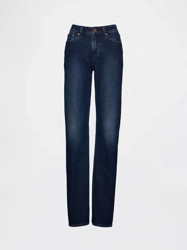 Jeans slim dritti a vita bassa in stile anni '90 per forme sinuose