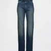 Jeans slim dritti anni ’90 a vita alta con cintura