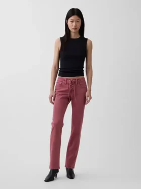 Jeans slim dritti con allacciatura in vita bassa in stile anni '90