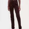 Jeans slim dritti in velluto a coste a vita alta stile anni '90
