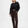 Jeans slim dritti in velluto a coste a vita alta stile anni '90