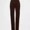 Jeans slim dritti in velluto a coste a vita alta stile anni '90
