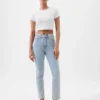 Jeans slim vintage a vita alta