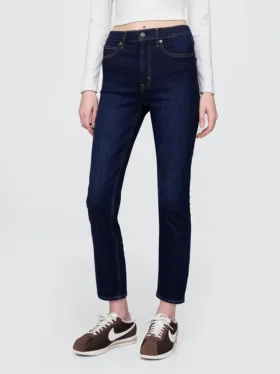 Jeans slim vintage a vita alta