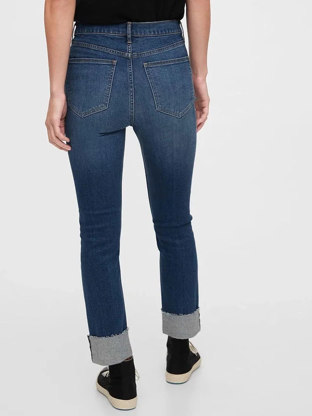 Jeans slim vintage a vita alta