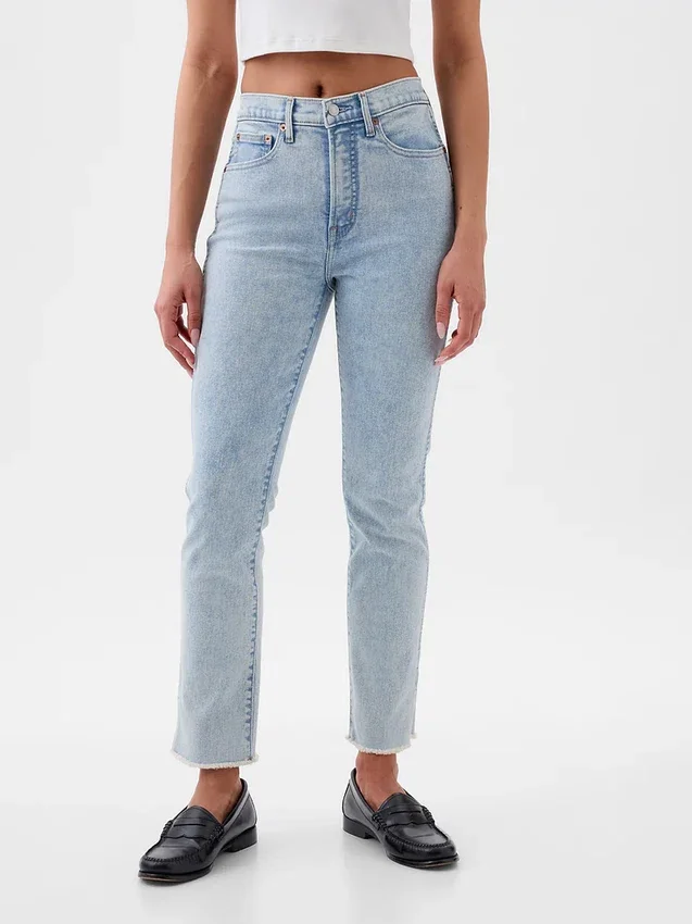 Jeans slim vintage a vita alta
