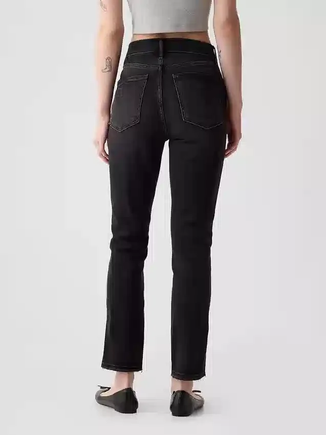 Jeans slim vintage a vita alta