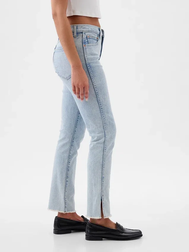 Jeans slim vintage a vita alta