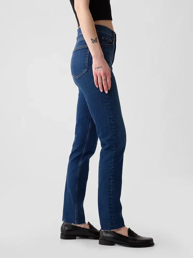 Jeans slim vintage a vita alta