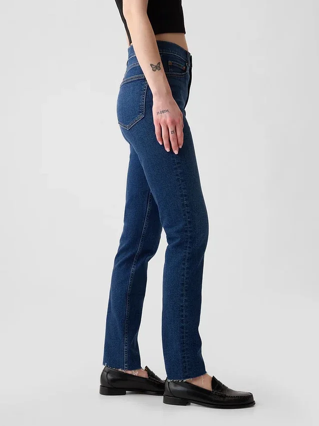 Jeans slim vintage a vita alta
