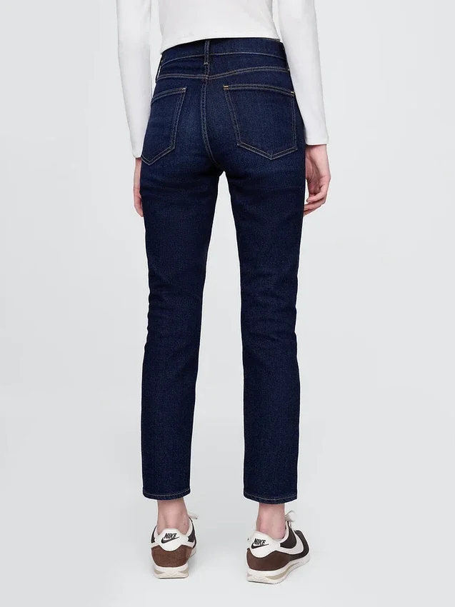 Jeans slim vintage a vita alta
