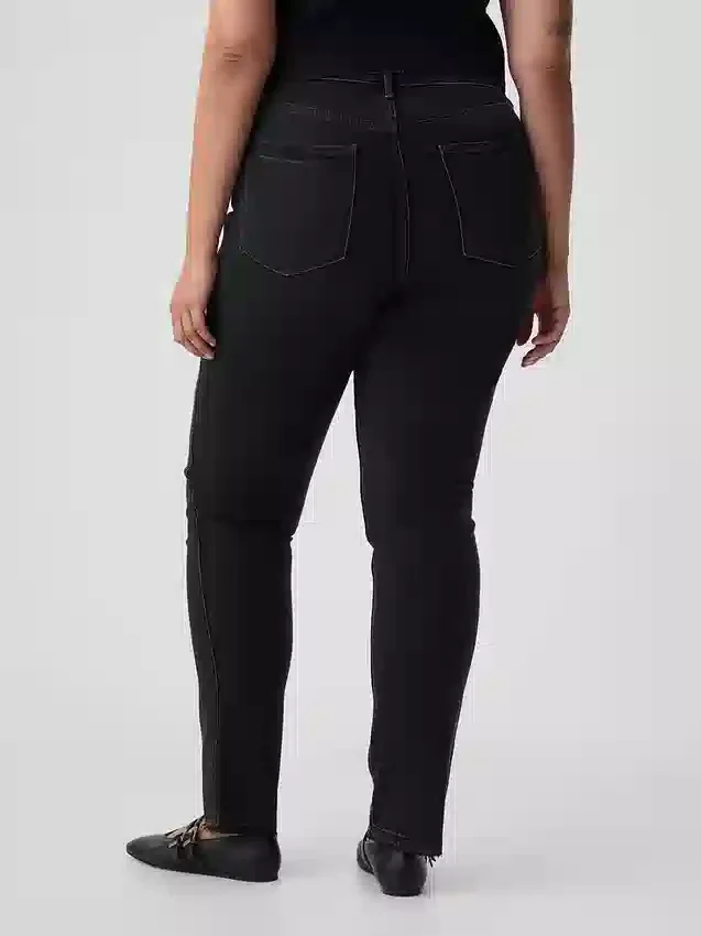 Jeans slim vintage a vita alta