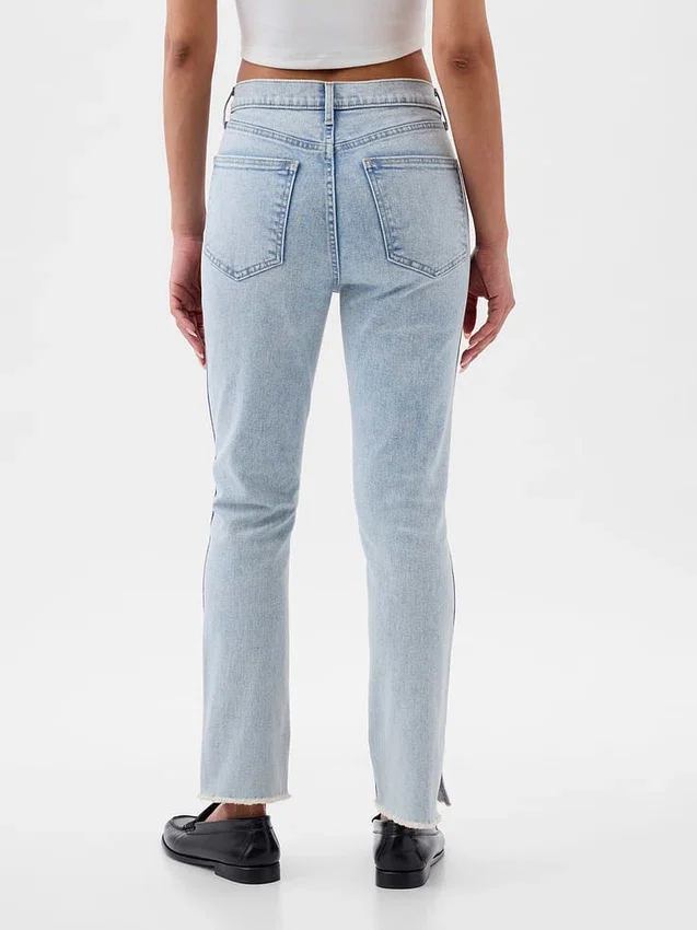 Jeans slim vintage a vita alta