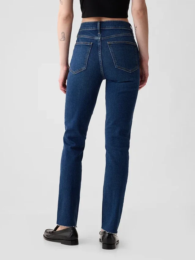 Jeans slim vintage a vita alta