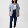 Jeans slim vintage a vita alta