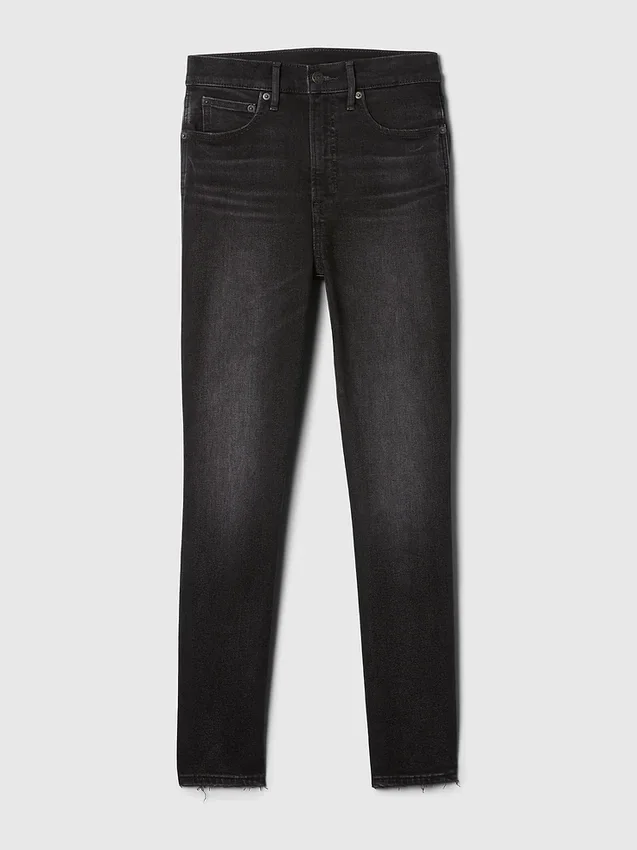 Jeans slim vintage a vita alta