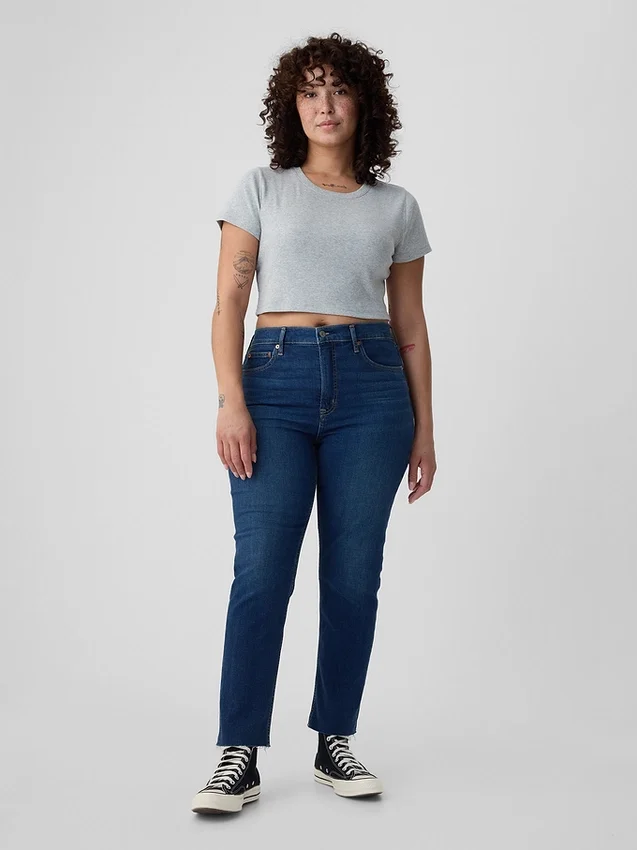 Jeans slim vintage a vita alta