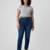 Jeans slim vintage a vita alta