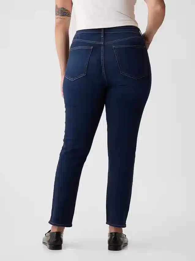 Jeans slim vintage a vita alta
