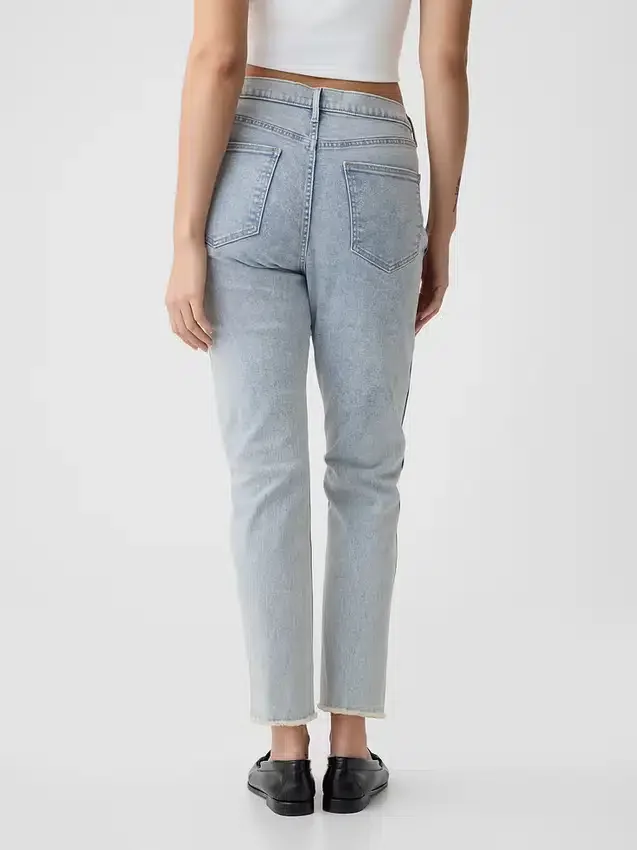 Jeans slim vintage a vita alta