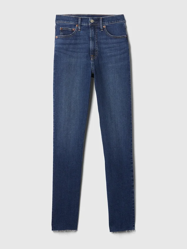 Jeans slim vintage a vita alta