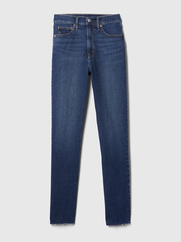 Jeans slim vintage a vita alta