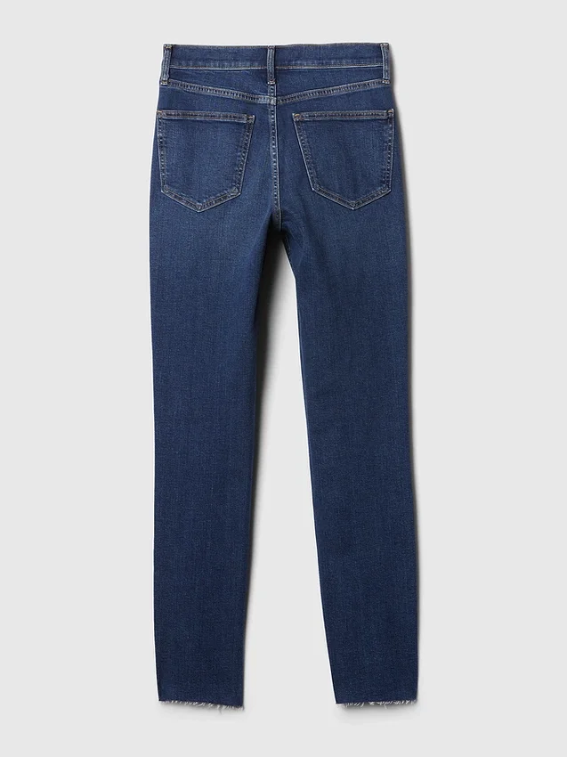 Jeans slim vintage a vita alta