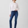 Jeans slim vintage a vita media