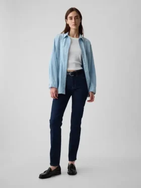 Jeans slim vintage a vita media