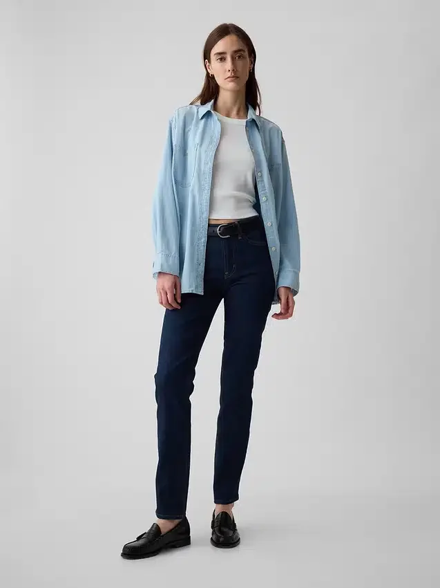 Jeans slim vintage a vita media