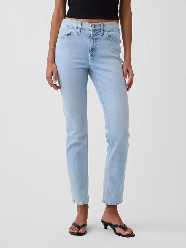 Jeans slim vintage a vita media