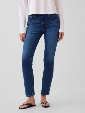Jeans slim vintage a vita media