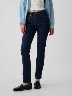 Jeans slim vintage a vita media