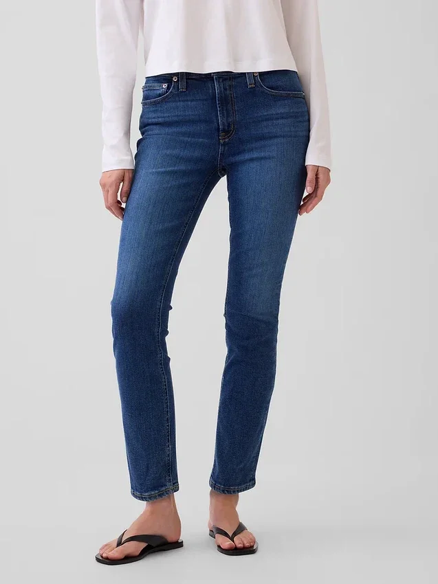 Jeans slim vintage a vita media