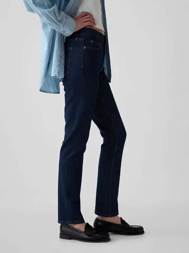 Jeans slim vintage a vita media